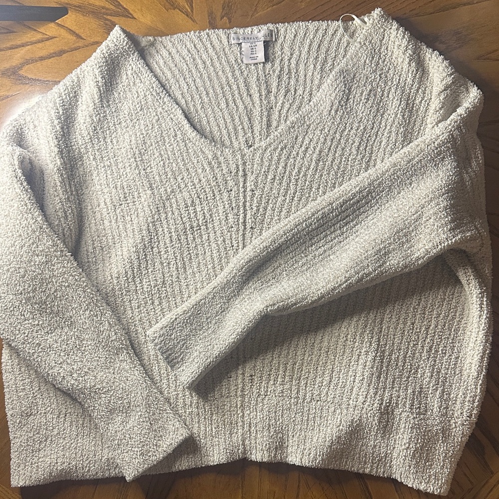 Cozy Cream V-Neck Sweater
